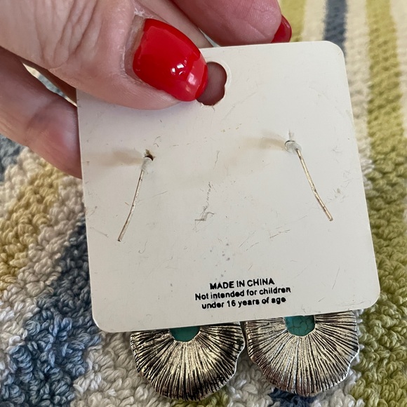 Silver and Turquoise Earrings - Picture 2 of 2